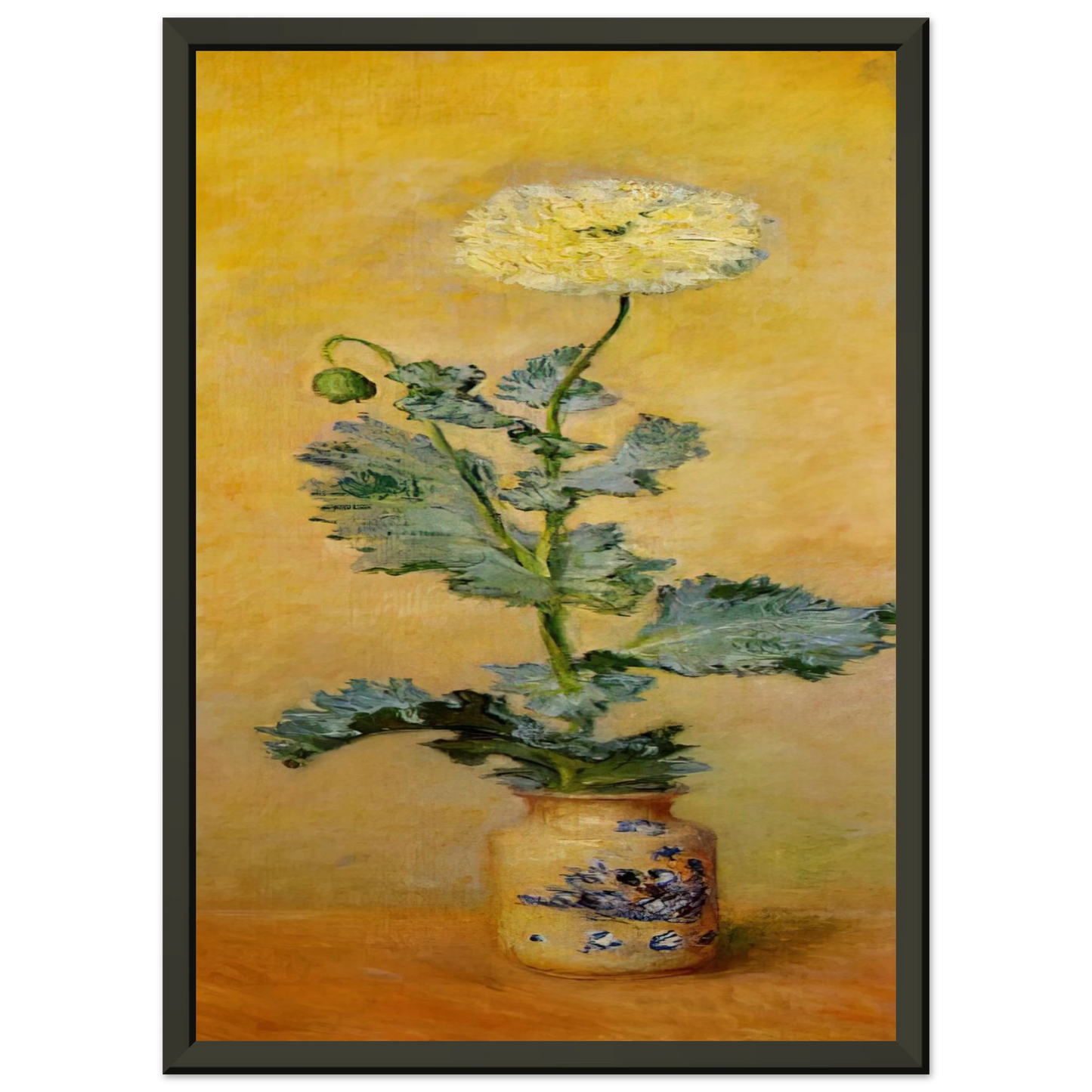 claude monet  White Poppy Framed Art Print  - Aluminum Frame - 70x100 cm / 28x40 inches