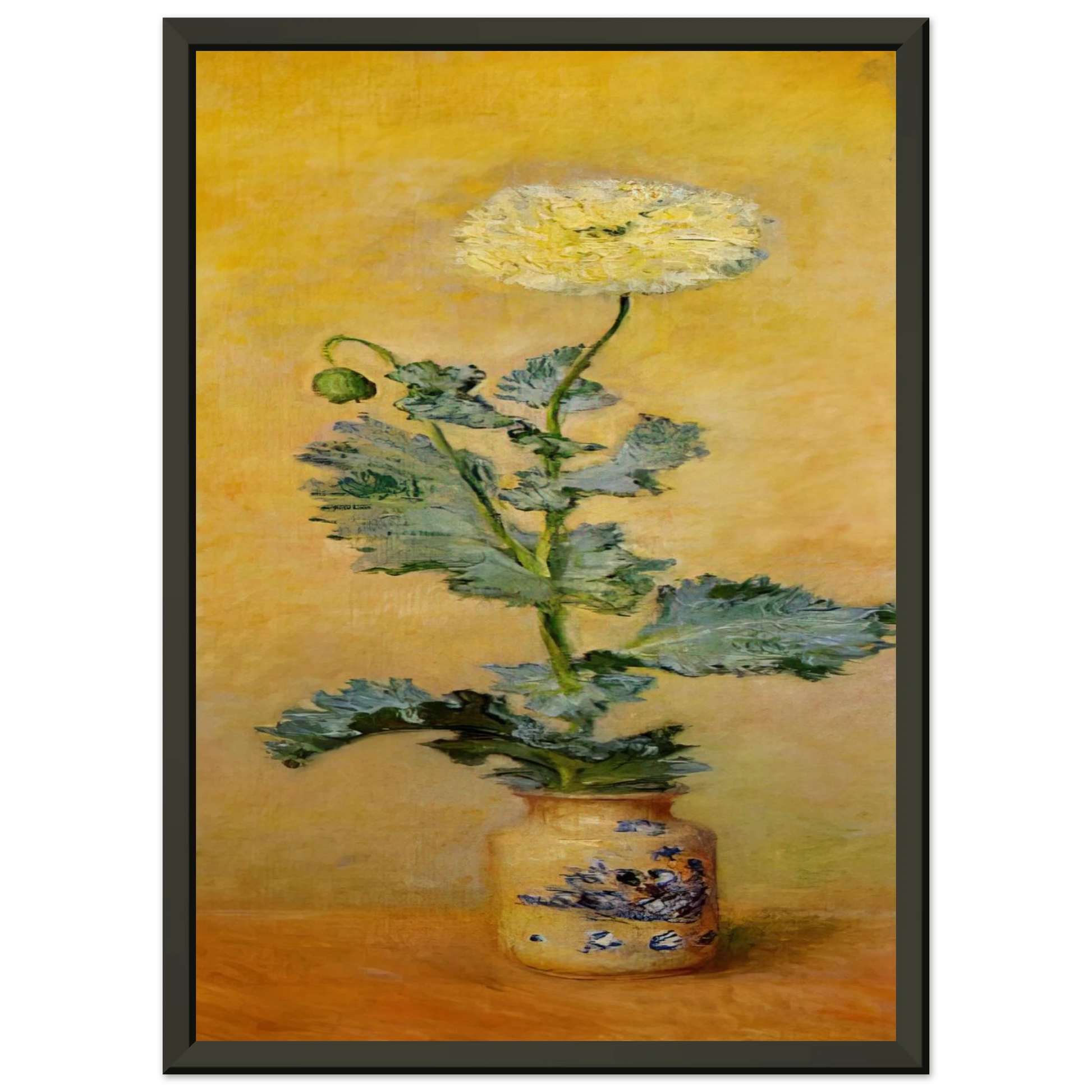 claude monet  White Poppy Framed Art Print  - Aluminum Frame - 70x100 cm / 28x40 inches