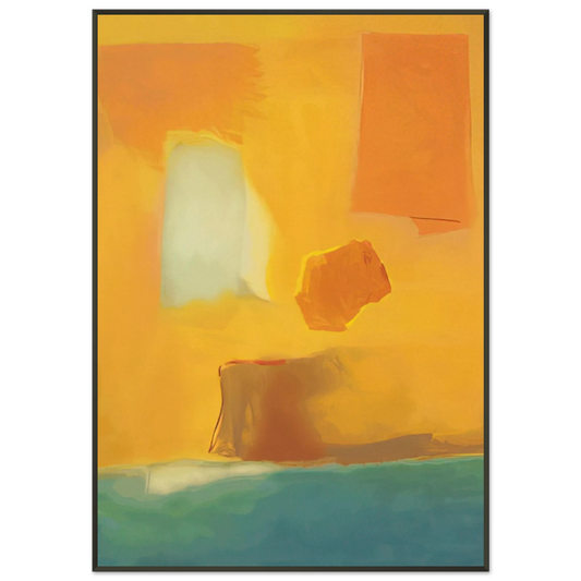 Esteban Vicente  UNTITLED 1985 Framed Art Print  - Aluminum Frame - 21x29.7 cm / 8x12"