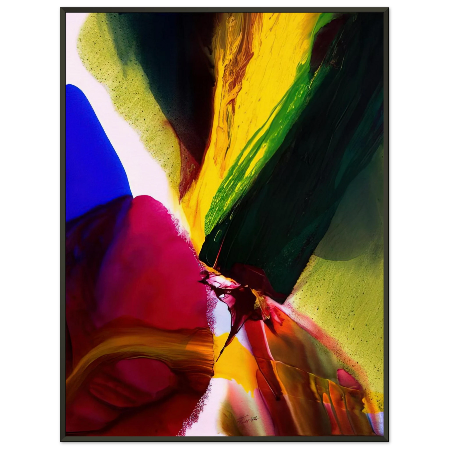 Paul Jenkins  Phenomena Phoenix Equinox  2006 Framed Art Print  - Aluminum Frame - 60x80 cm / 24x32 inches