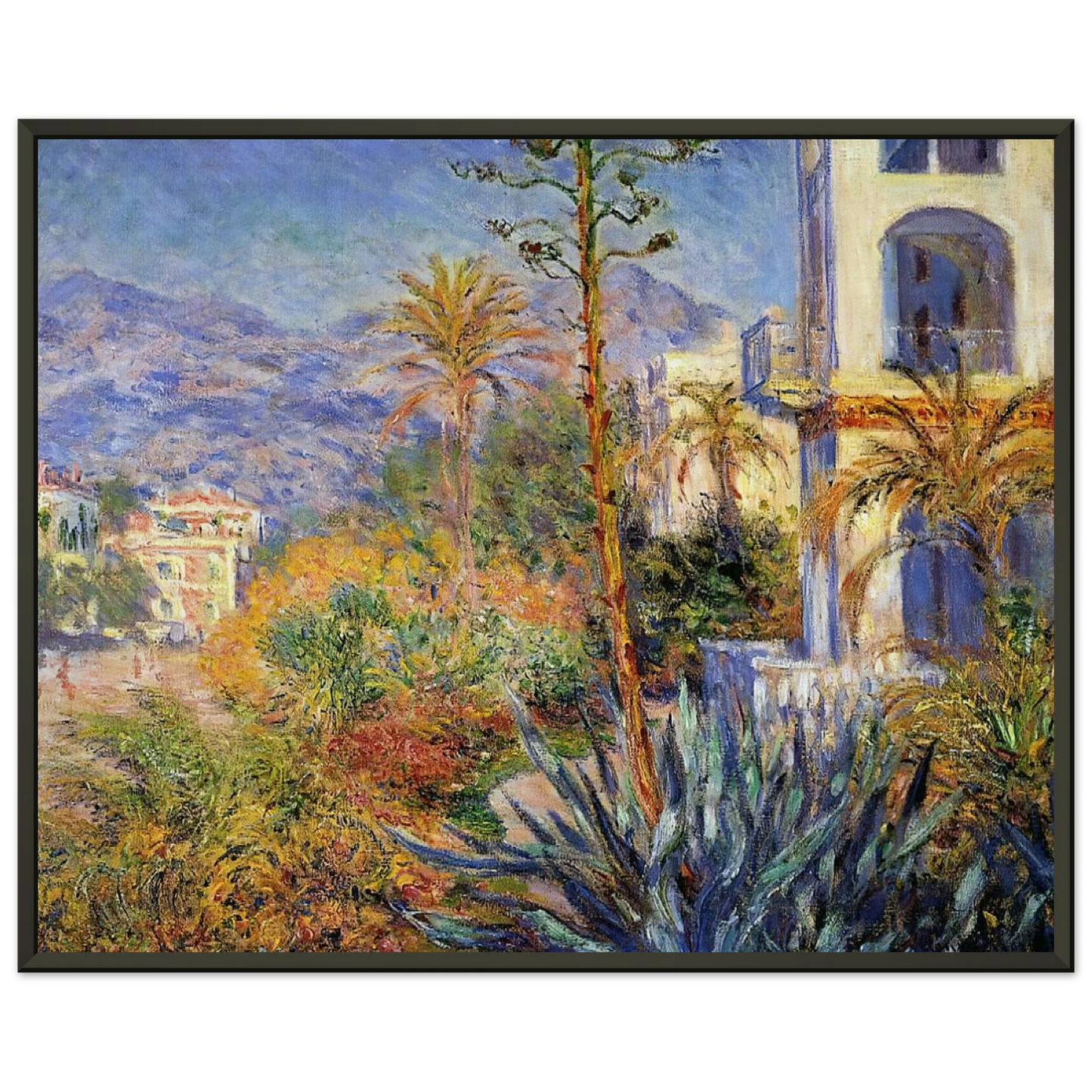 claude monet  Villas at Bordighera Framed Art Print  - Aluminum Frame - 70x100 cm / 28x40 inches