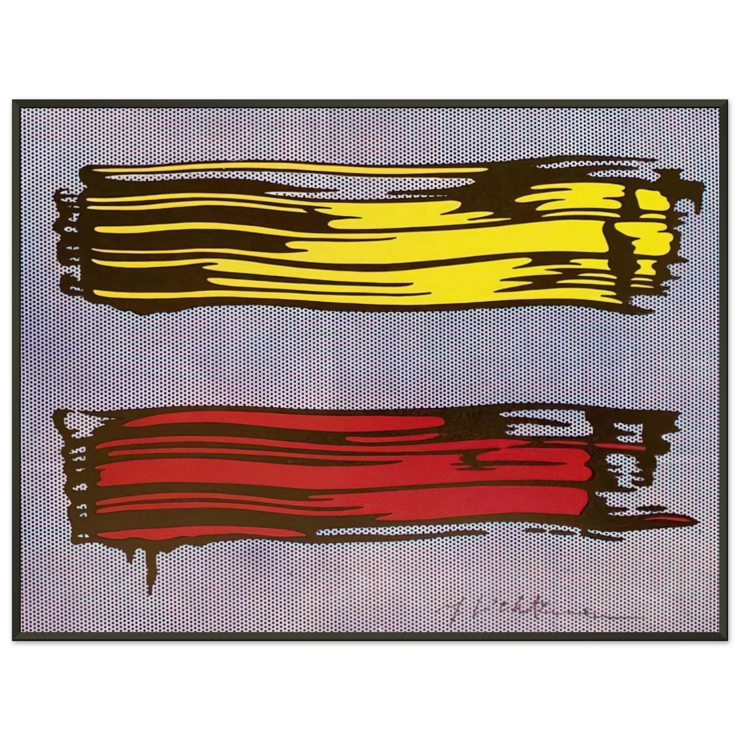 Roy Lichtenstein  YELLOW AND RED BRUSHSTROKES 1966 Framed Art Print  - Aluminum Frame - 70x100 cm / 28x40 inches