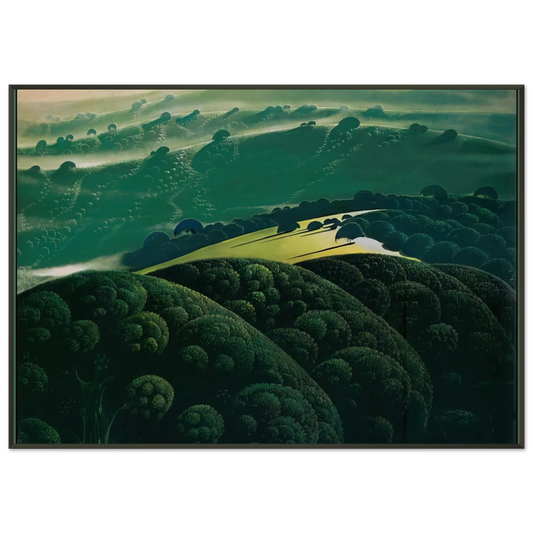 Eyvind Earle  Morning Fog Framed Art Print  - Aluminum Frame - 21x29.7 cm / 8x12"