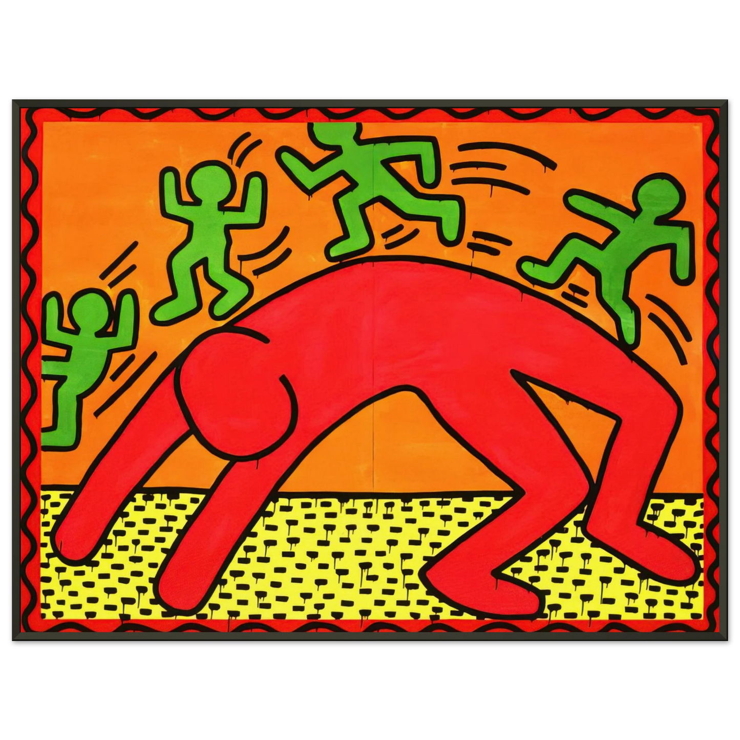 Keith Haring  UNTITLED 1982 2 Framed Art Print  - Aluminum Frame - 60x80 cm / 24x32 inches