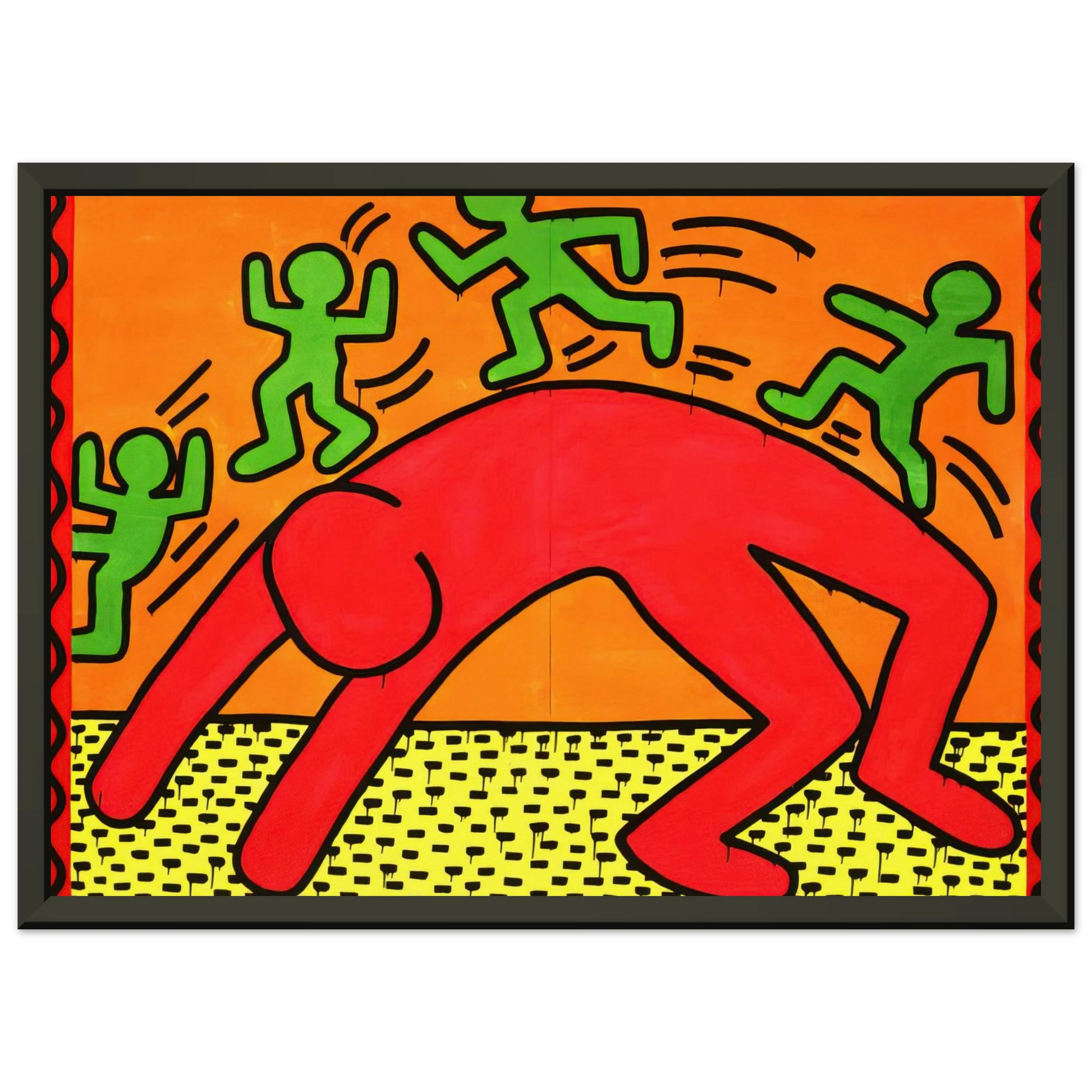 Keith Haring  UNTITLED 1982 2 Framed Art Print  - Aluminum Frame - 40x50 cm / 16x20 inches