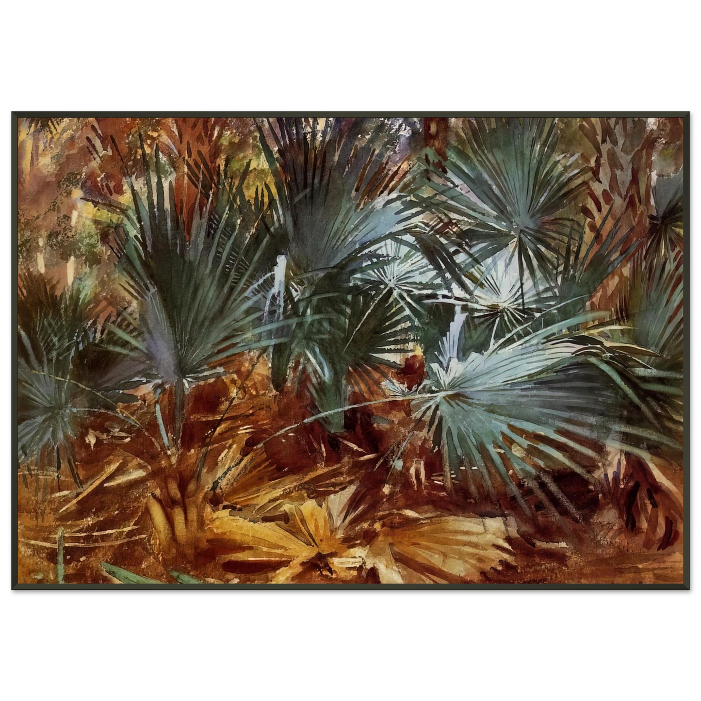 John Singer Sargent  Palmettos Framed Art Print  - Aluminum Frame - 21x29.7 cm / 8x12"