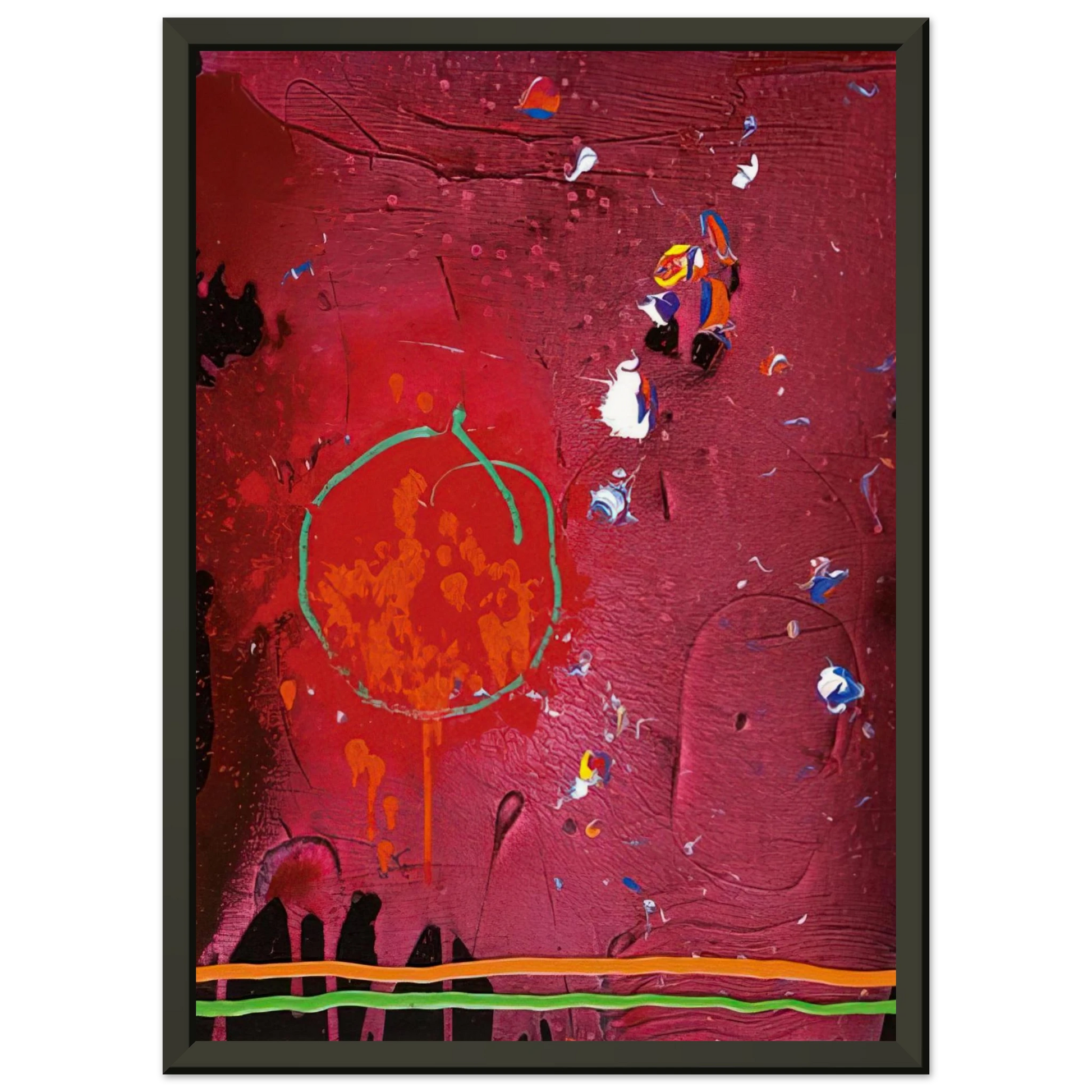 John Hoyland  One Life  51107  2007 Framed Art Print  - Aluminum Frame - 40x50 cm / 16x20 inches