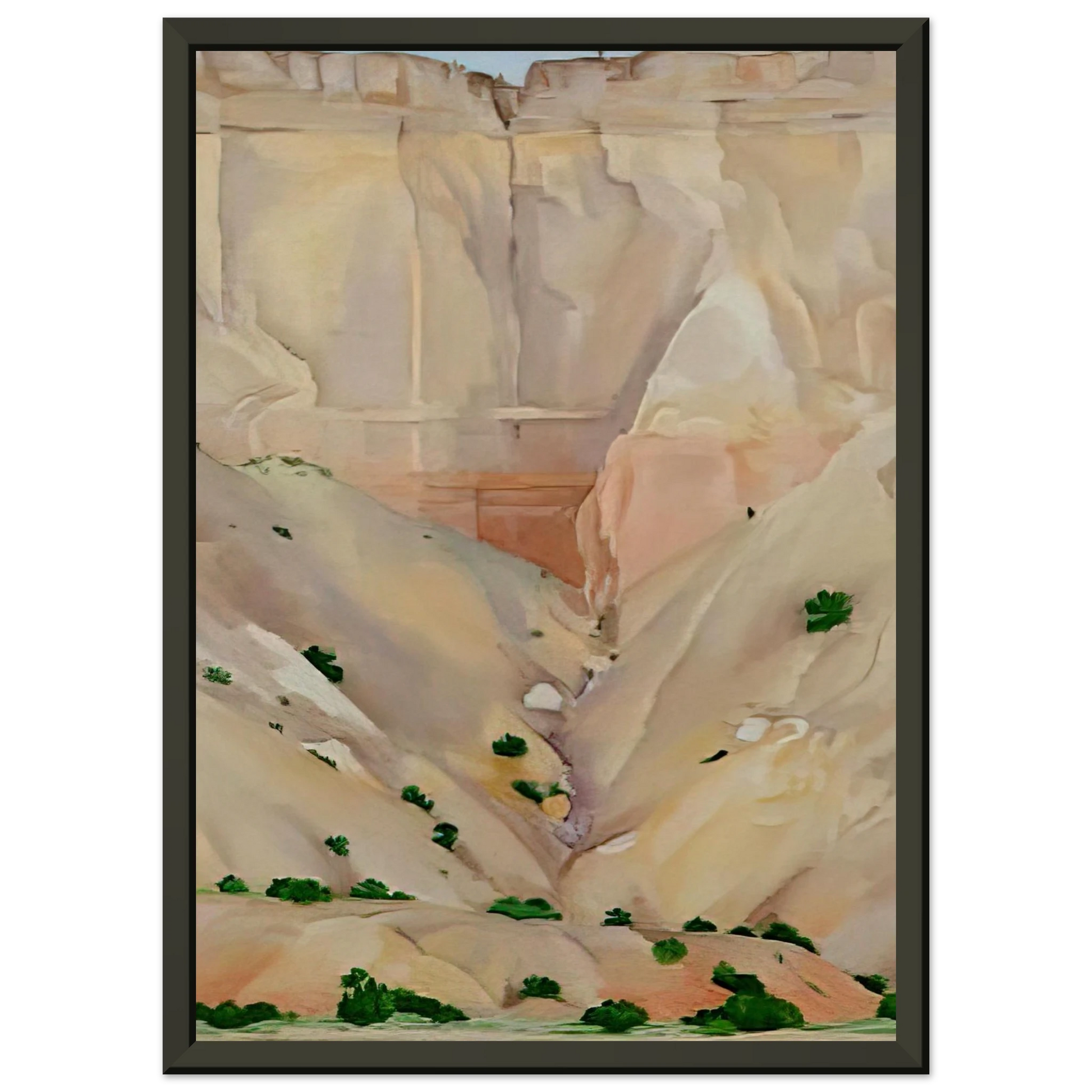 Georgia OKeeffe  Cliffs Beyond Abiquiu Dry Waterfall Framed Art Print  - Aluminum Frame - 40x50 cm / 16x20 inches