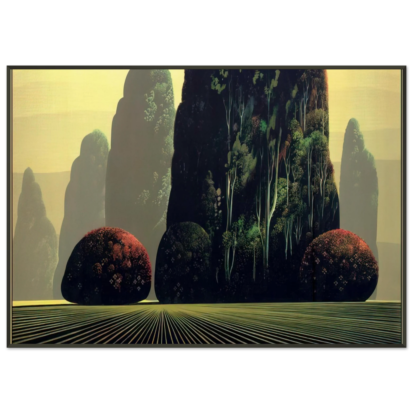 Eyvind Earle  Autumn Eucalyptus Framed Art Print  - Aluminum Frame - 21x29.7 cm / 8x12"