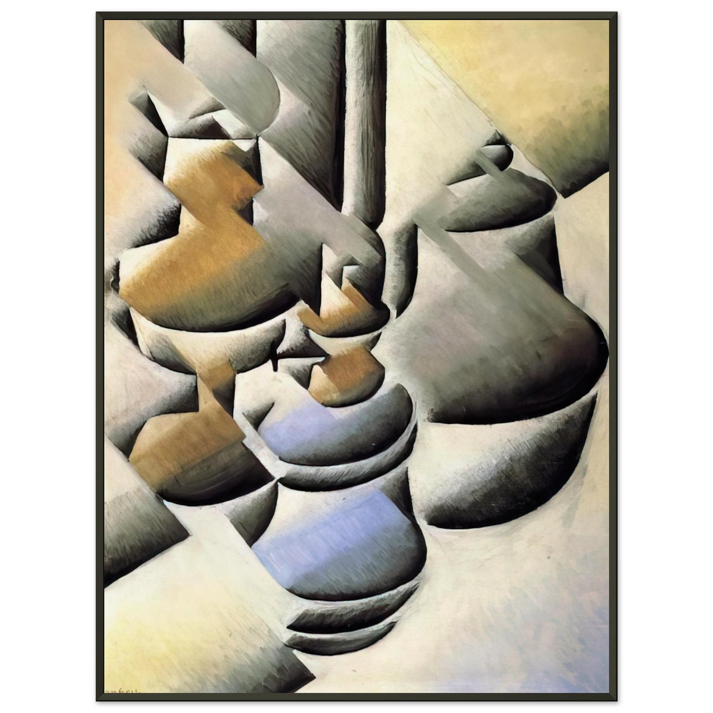 Juan Gris  STILL LIFE WITH OIL LAMP 1912 Framed Art Print  - Aluminum Frame - 40x50 cm / 16x20 inches