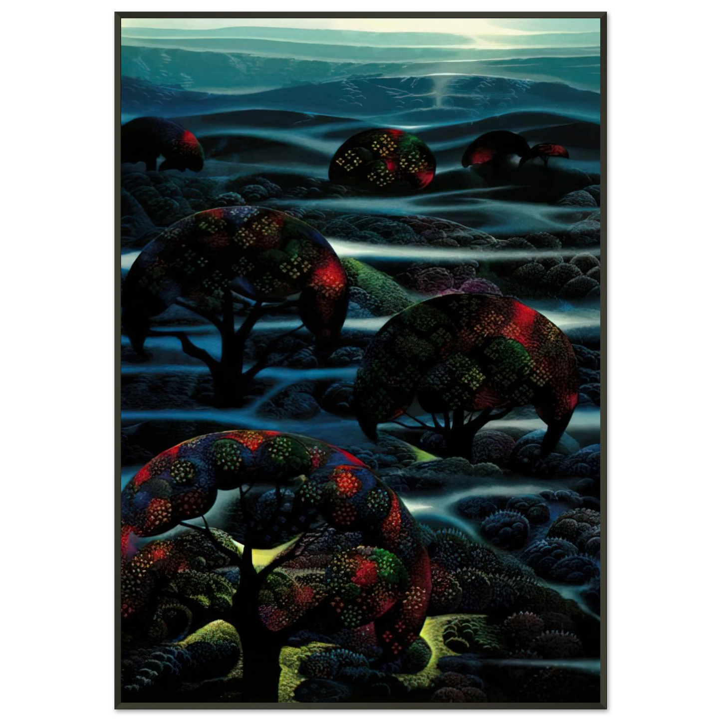 Eyvind Earle  Garden of Dreams Framed Art Print  - Aluminum Frame - 21x29.7 cm / 8x12"