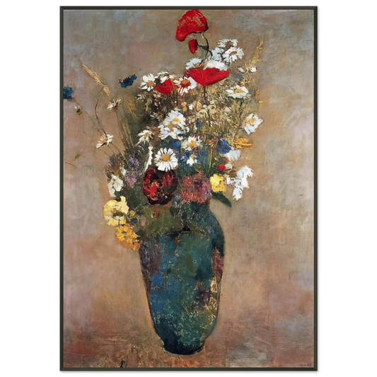 Odilon Redon  VASE WITH FLOWERS Framed Art Print  - Aluminum Frame - 21x29.7 cm / 8x12"