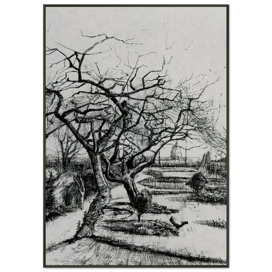 Vincent van Gogh  Parsonage Garden Framed Art Print  - Aluminum Frame - 21x29.7 cm / 8x12"