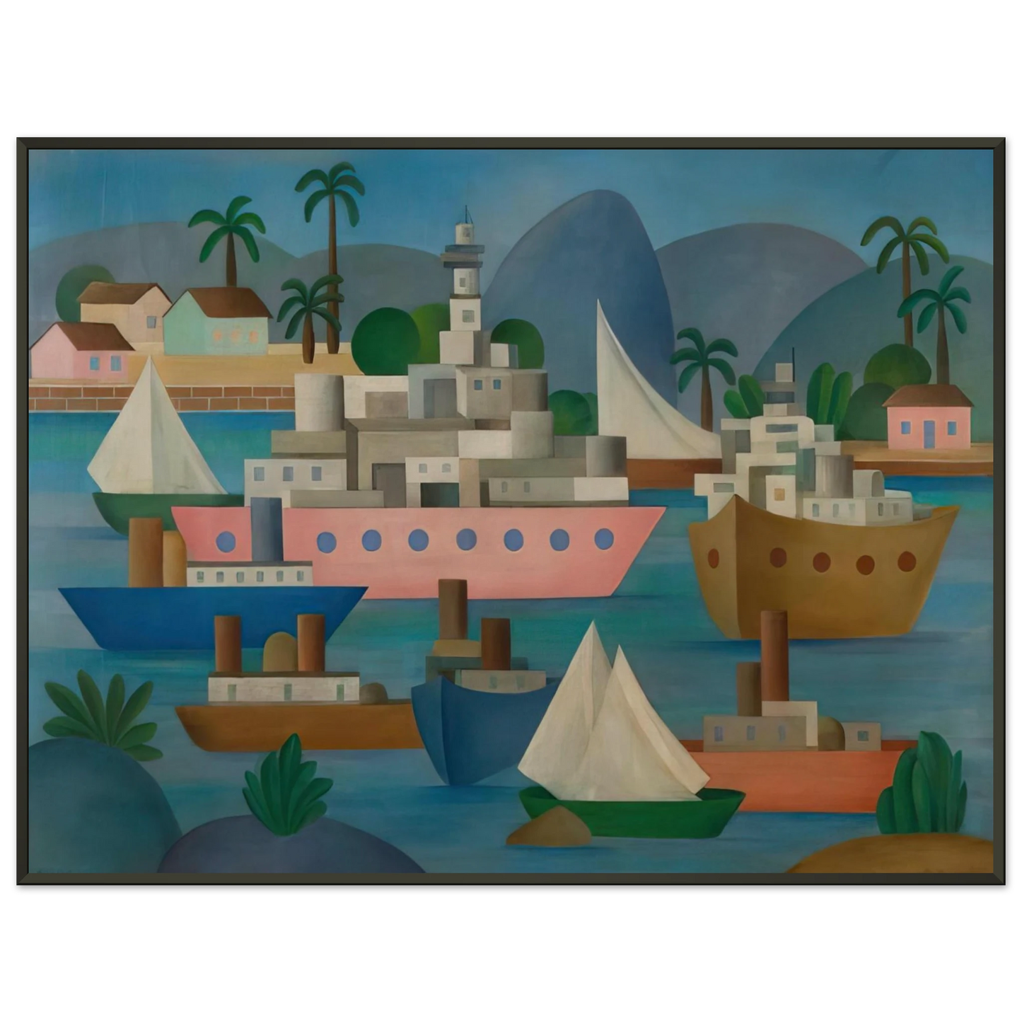 Tarsila do Amaral  Porto I Framed Art Print  - Aluminum Frame - 40x50 cm / 16x20 inches