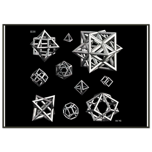 MC Escher  STUDY FOR STARS Framed Art Print  - Aluminum Frame - 21x29.7 cm / 8x12"