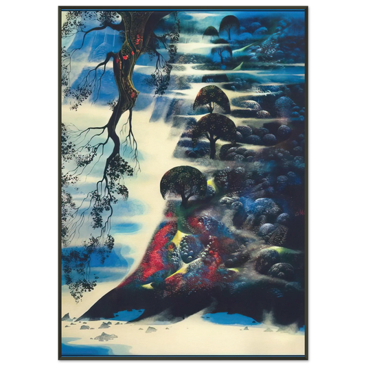 Eyvind Earle  Summer Morning Mist Framed Art Print  - Aluminum Frame - 21x29.7 cm / 8x12"