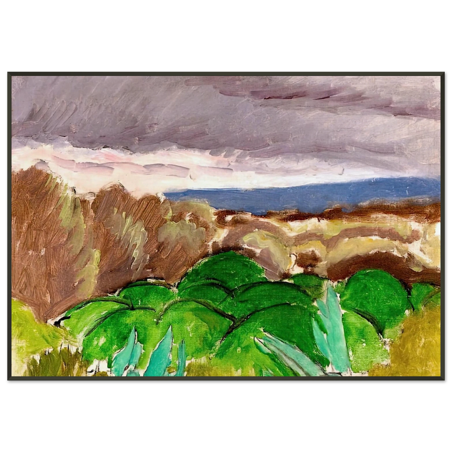 Henri Matisse  CAGNES LANDSCAPE IN STORMY WEATHER 1917 Framed Art Print  - Aluminum Frame - 21x29.7 cm / 8x12"