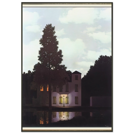 Rene Magritte  THE EMPIRE OF LIGHTS 1954 1 Framed Art Print  - Aluminum Frame - 21x29.7 cm / 8x12"
