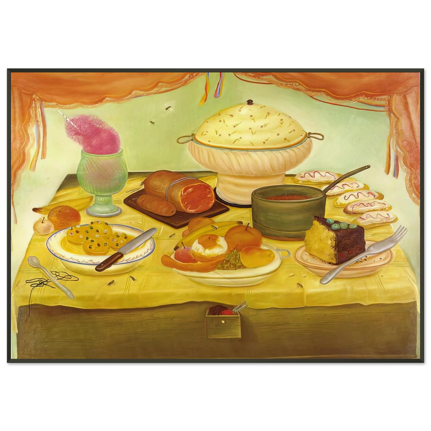 Fernando Botero  STILL LIFE Framed Art Print  - Aluminum Frame - 21x29.7 cm / 8x12"