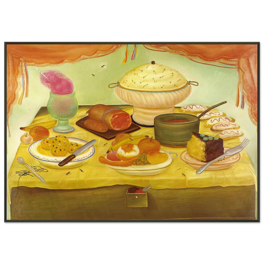 Fernando Botero  STILL LIFE Framed Art Print  - Aluminum Frame - 21x29.7 cm / 8x12"
