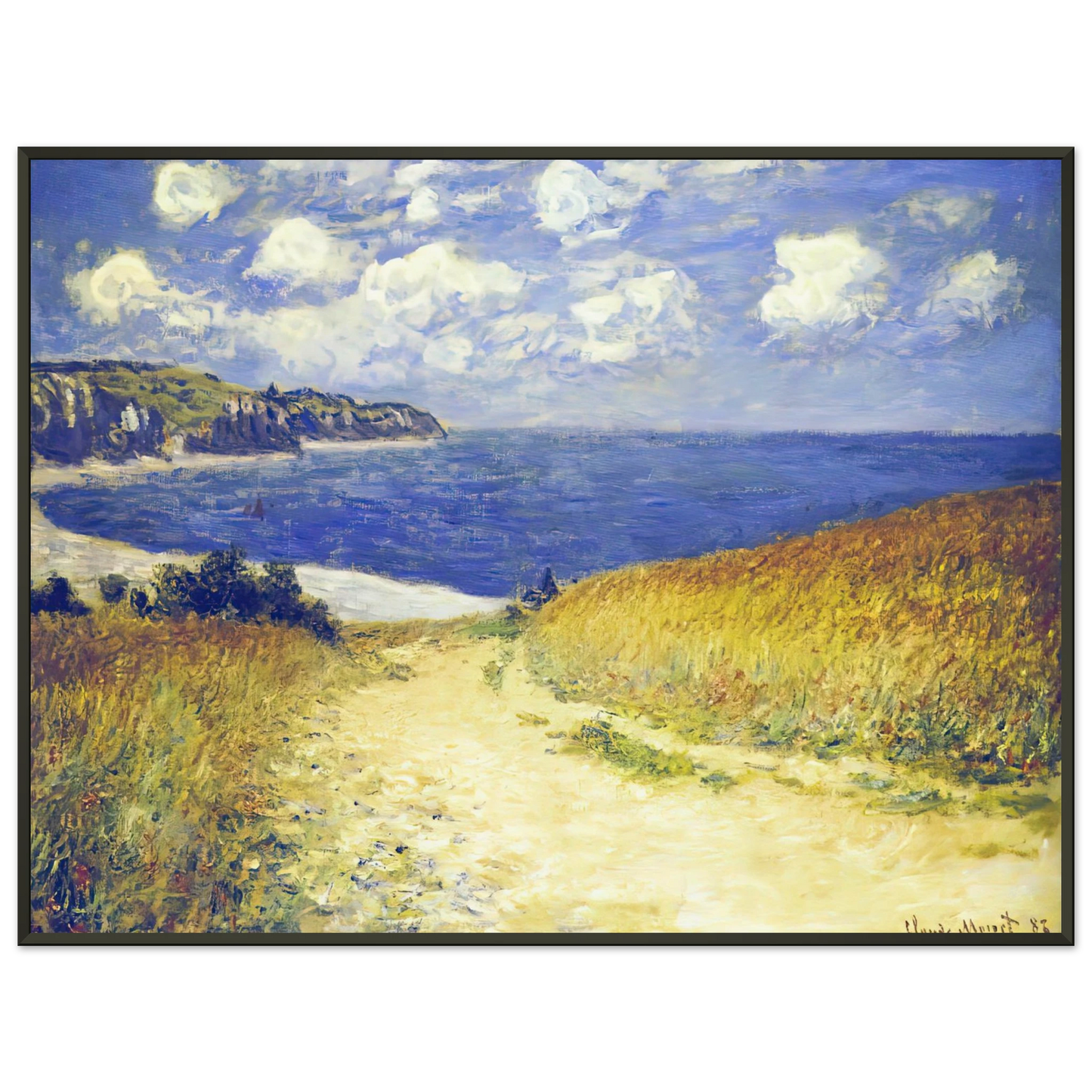 claude monet  Alley near Pourville Framed Art Print  - Aluminum Frame - 70x100 cm / 28x40 inches