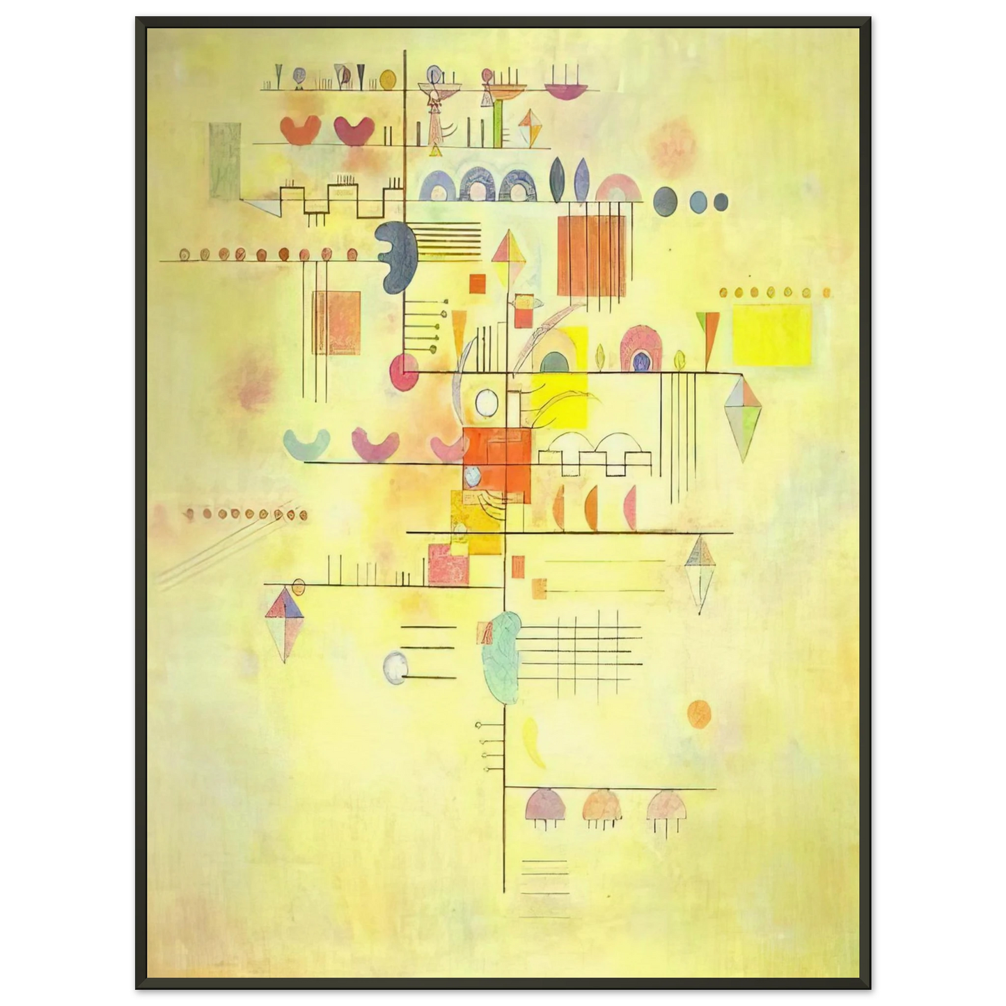 Wassily Kandinsky  GENTLE ACCENT 1934 Framed Art Print  - Aluminum Frame - 70x100 cm / 28x40 inches