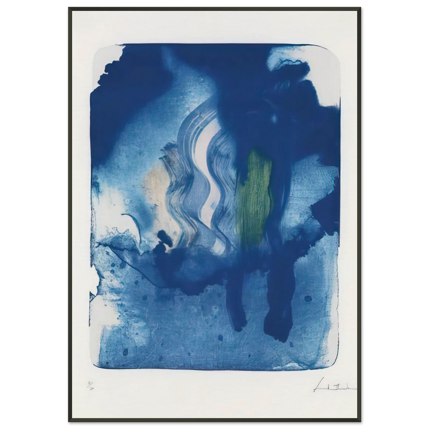Helen Frankenthaler  Reflections V  1995 Framed Art Print  - Aluminum Frame - 21x29.7 cm / 8x12"