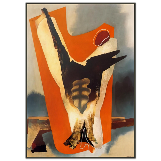 Enrico Prampolini  THE FUNERAL OF ROMANTICISM AESTHETIC TRANSFIGURATION 1934 Framed Art Print  - Aluminum Frame - 21x29.7 cm / 8x12"