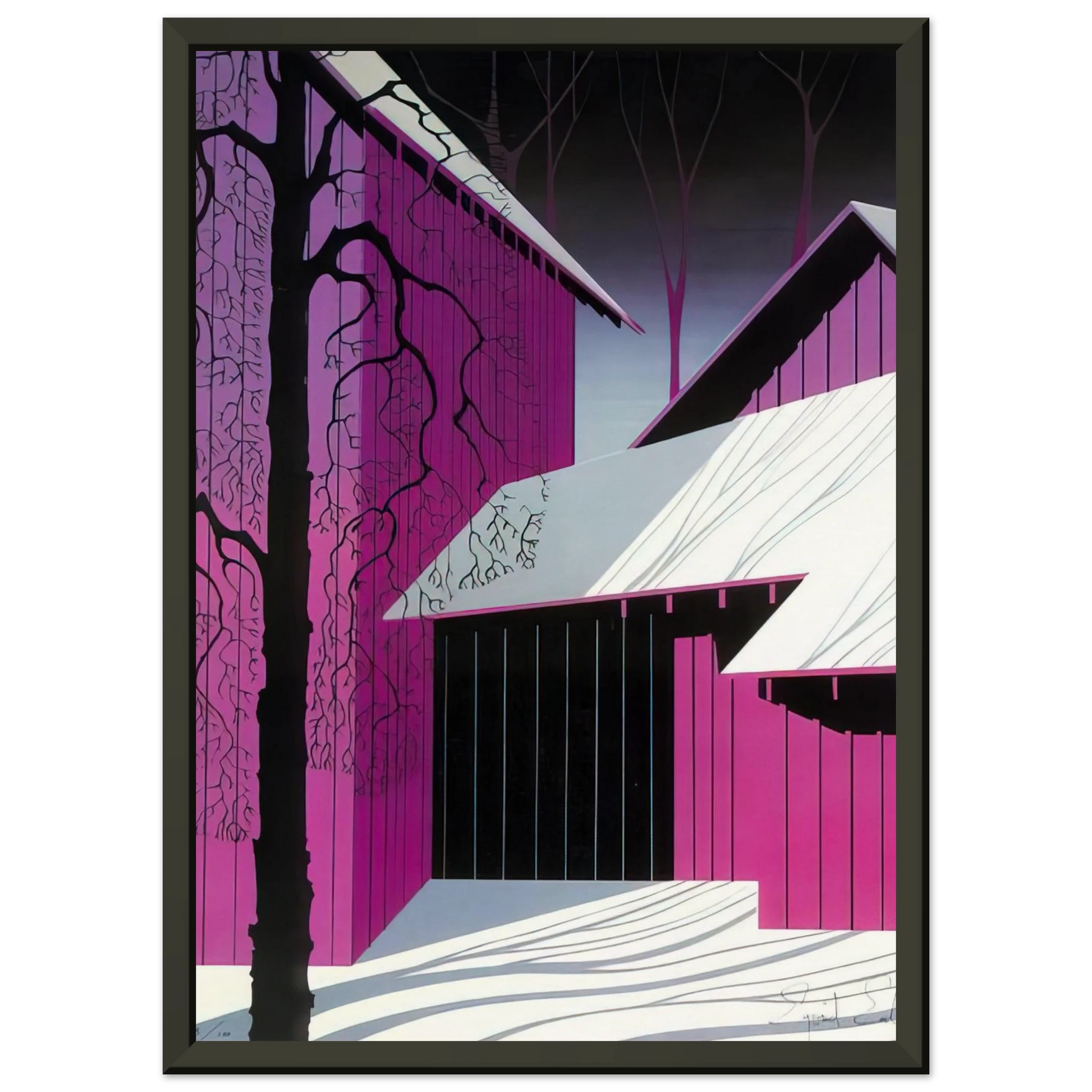 Eyvind Earle  Amethyst Framed Art Print  - Aluminum Frame - 70x100 cm / 28x40 inches