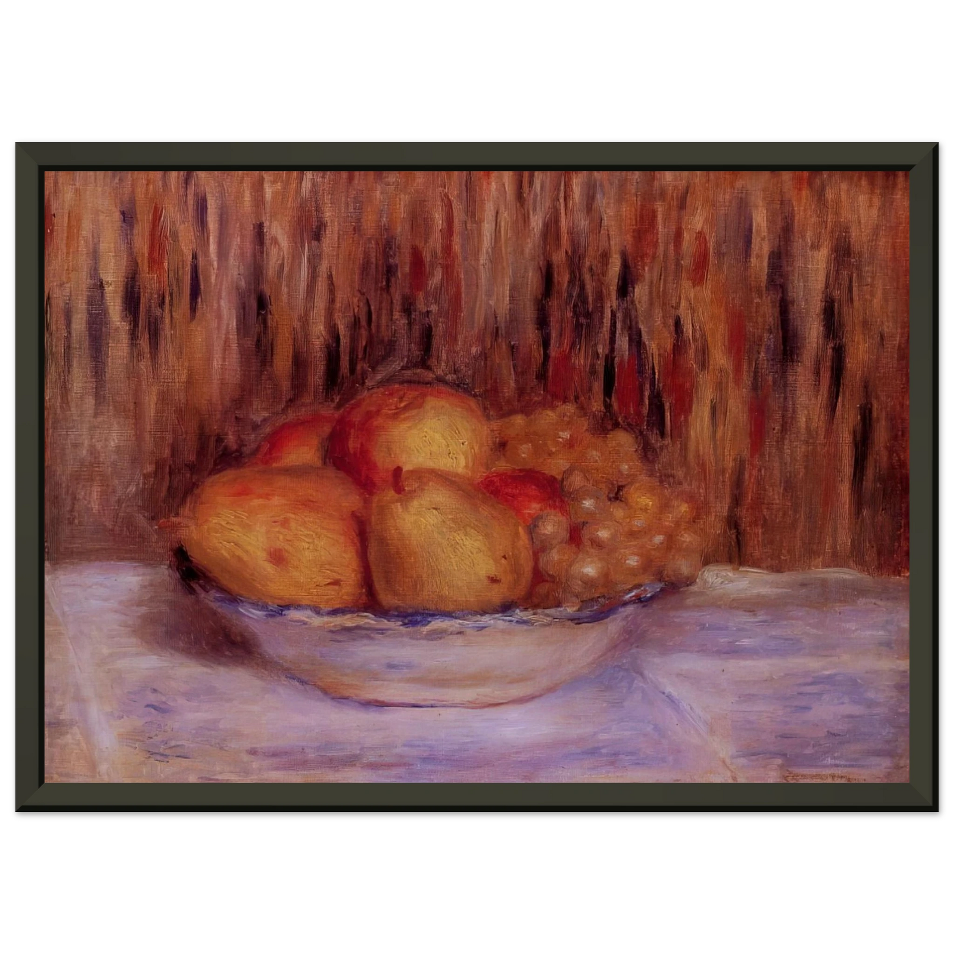 PierreAuguste Renoir  Still Life with Pears and Grapes Framed Art Print  - Aluminum Frame - 70x100 cm / 28x40 inches