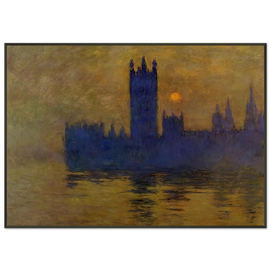 claude monet  Houses of Parliament Sunset 02 Framed Art Print  - Aluminum Frame - 21x29.7 cm / 8x12"