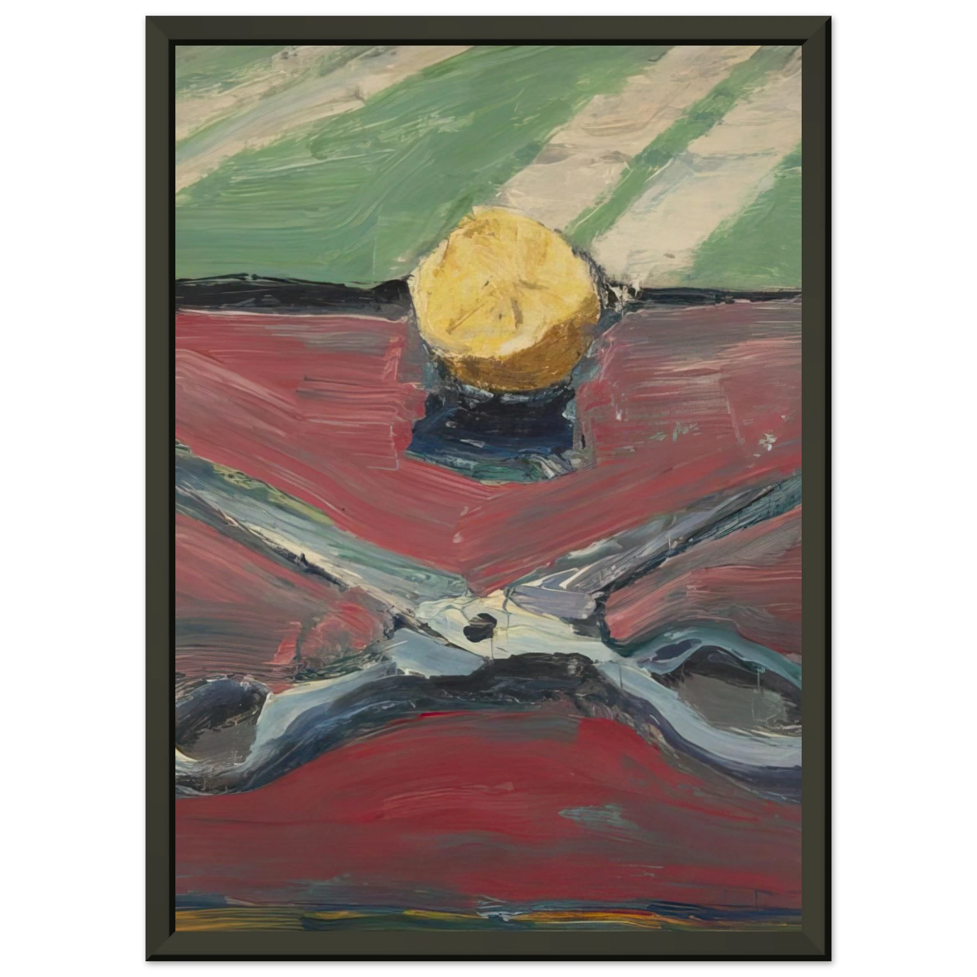Richard Diebenkorn  Scissors and Lemon II Framed Art Print  - Aluminum Frame - 40x50 cm / 16x20 inches