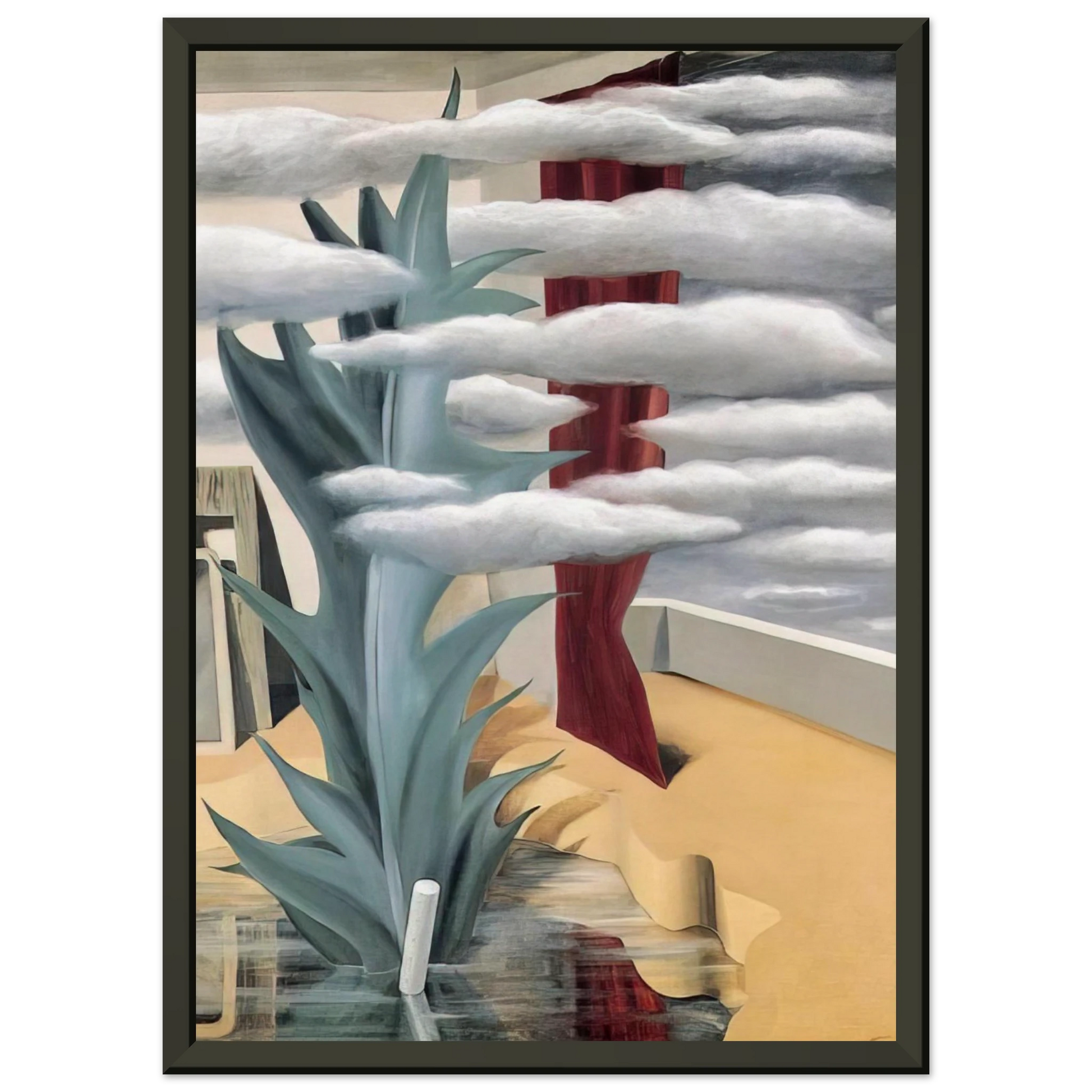 Rene Magritte  AFTER THE WATER THE CLOUDS 1926 Framed Art Print  - Aluminum Frame - 60x80 cm / 24x32 inches