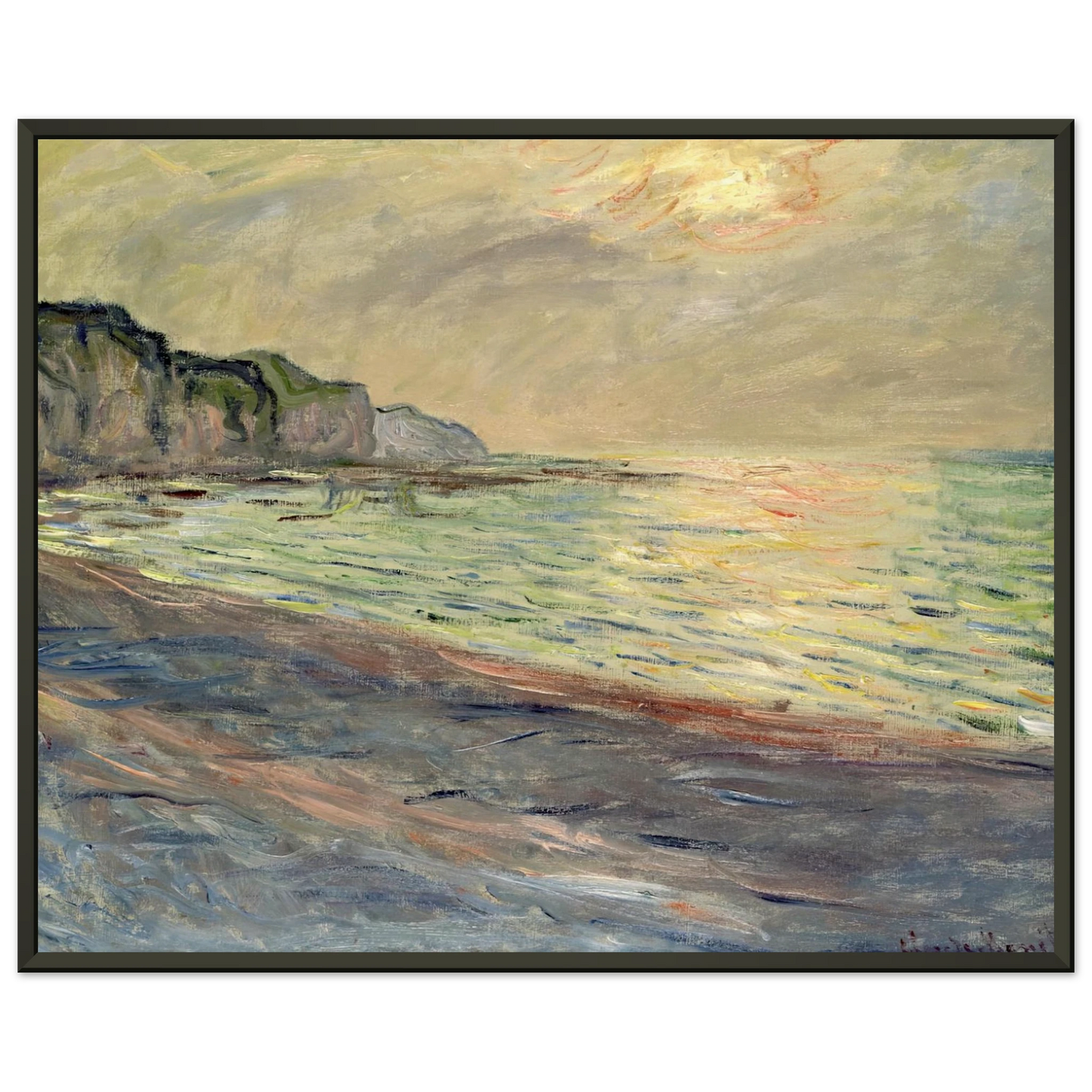 claude monet  Pourville Sunset Framed Art Print  - Aluminum Frame - 60x80 cm / 24x32 inches