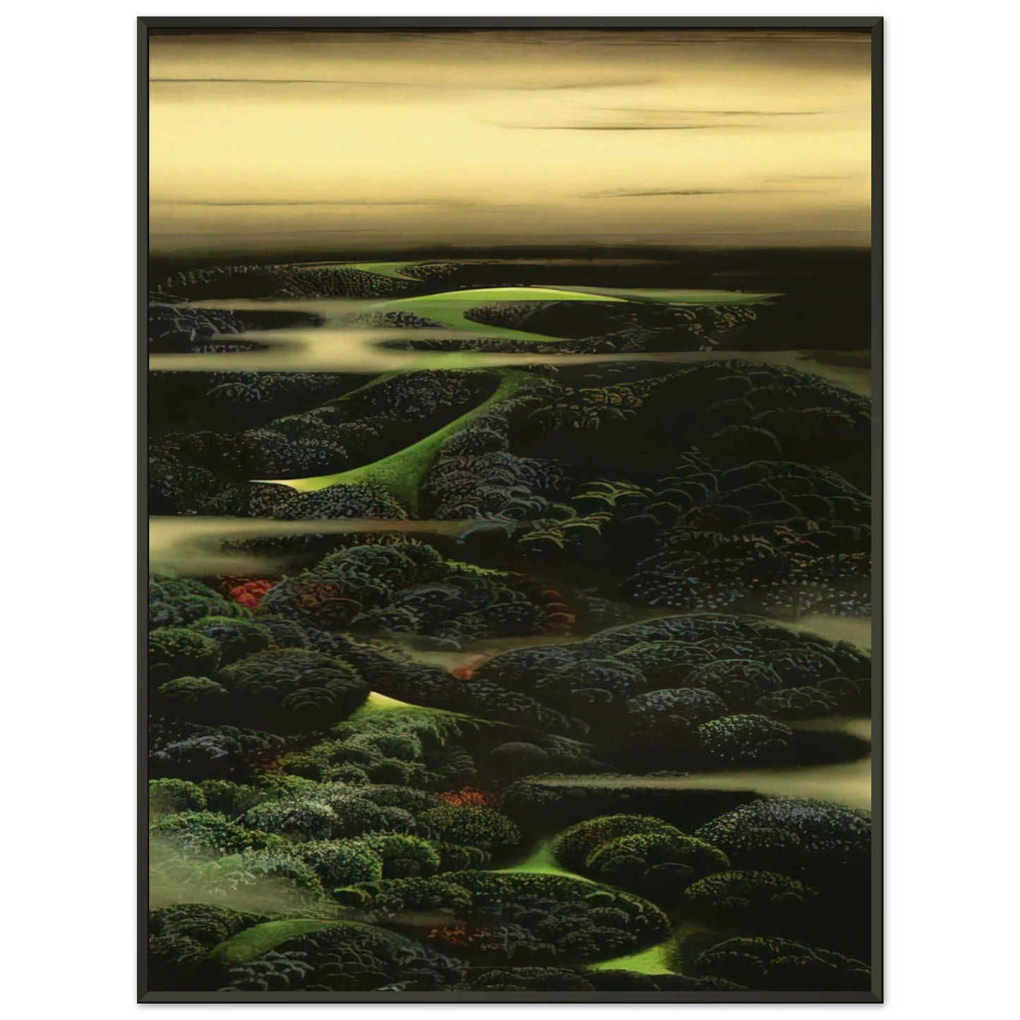Eyvind Earle  Twilight Framed Art Print  - Aluminum Frame - 70x100 cm / 28x40 inches