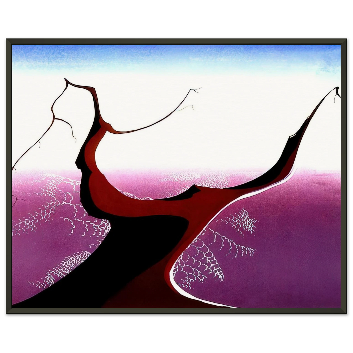 Eyvind Earle  Desert Tree Framed Art Print  - Aluminum Frame - 40x50 cm / 16x20 inches