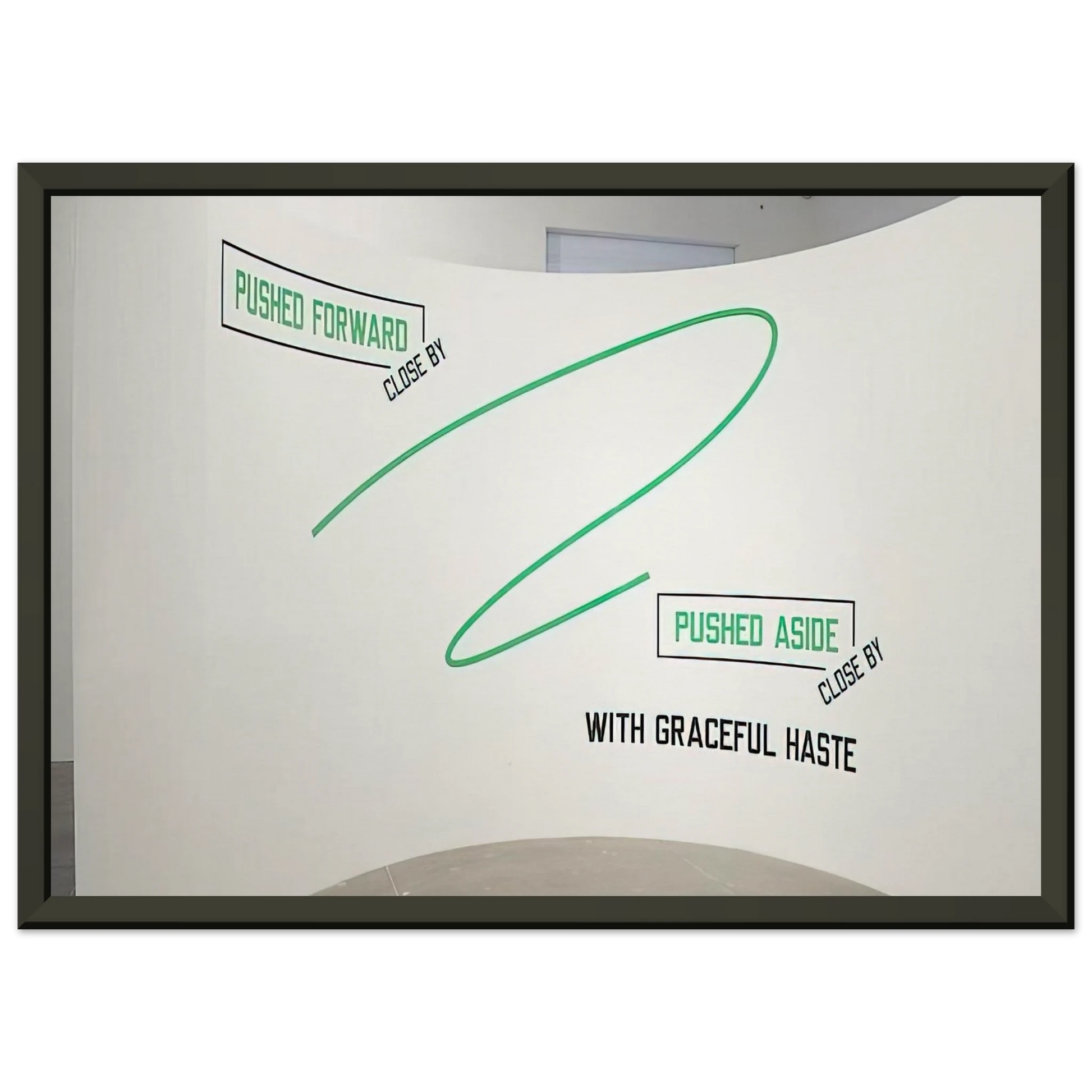 Lawrence Weiner  Pushed Forward  2009 Framed Art Print  - Aluminum Frame - 60x80 cm / 24x32 inches