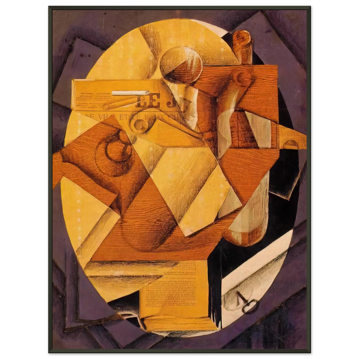 Juan Gris  THE TABLE 1914 Framed Art Print  - Aluminum Frame - 60x80 cm / 24x32 inches