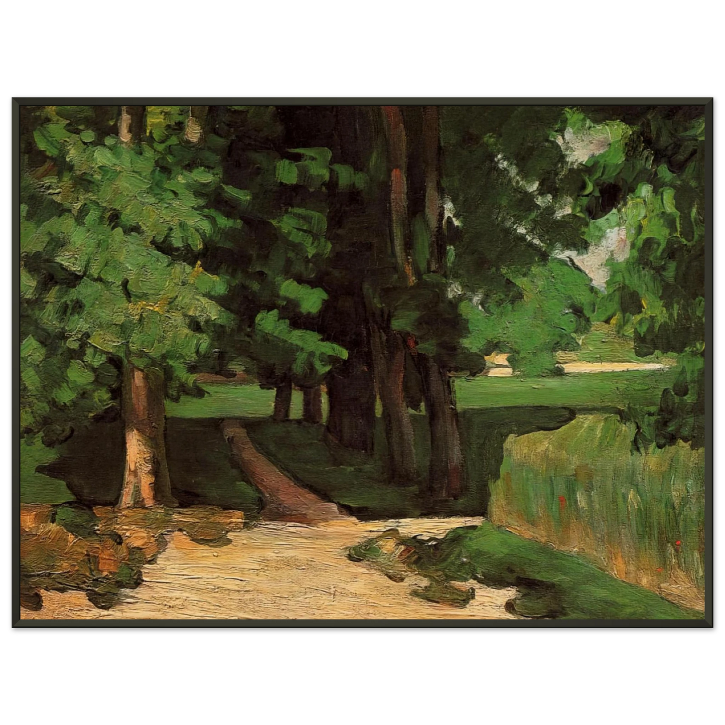 Paul Cezanne  Lane of Chestnut Trees at the Jas de Bouffan Framed Art Print  - Aluminum Frame - 40x50 cm / 16x20 inches