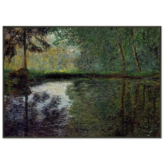 claude monet  The Pond at Montgeron 2 Framed Art Print  - Aluminum Frame - 21x29.7 cm / 8x12"