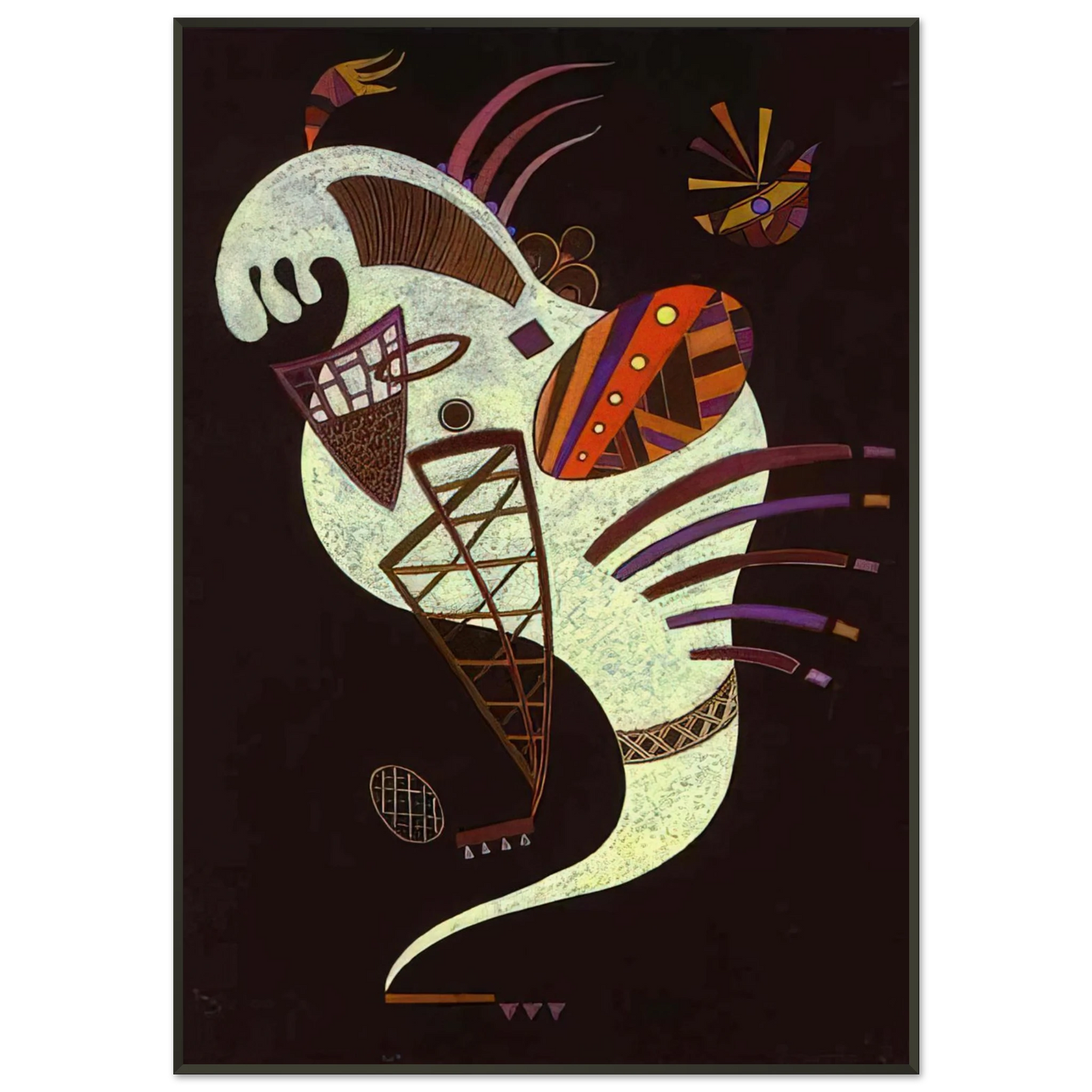 Wassily Kandinsky  WHITE FIGURE 1943 Framed Art Print  - Aluminum Frame - 21x29.7 cm / 8x12"