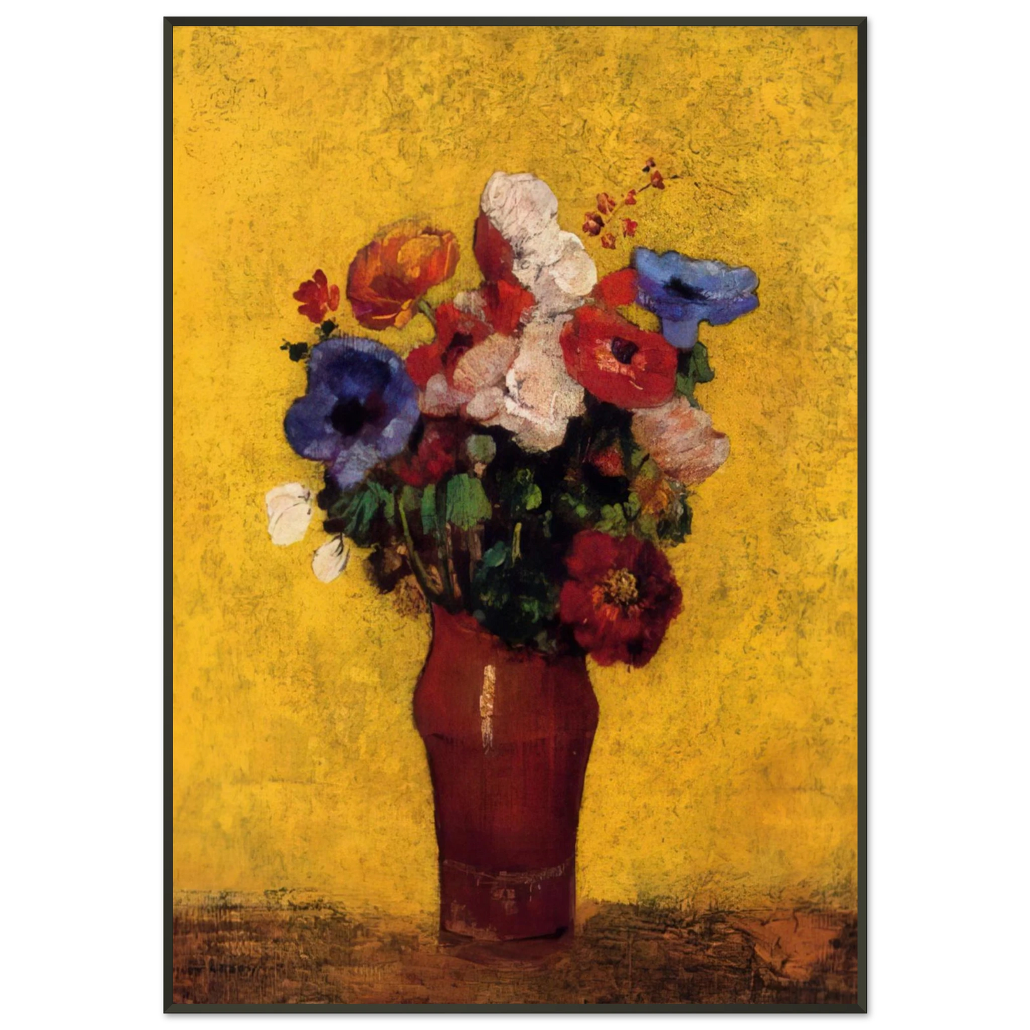 Odilon Redon  FLOWERS 4 Framed Art Print  - Aluminum Frame - 21x29.7 cm / 8x12"