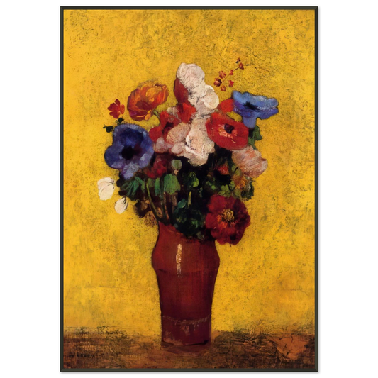 Odilon Redon  FLOWERS 4 Framed Art Print  - Aluminum Frame - 21x29.7 cm / 8x12"