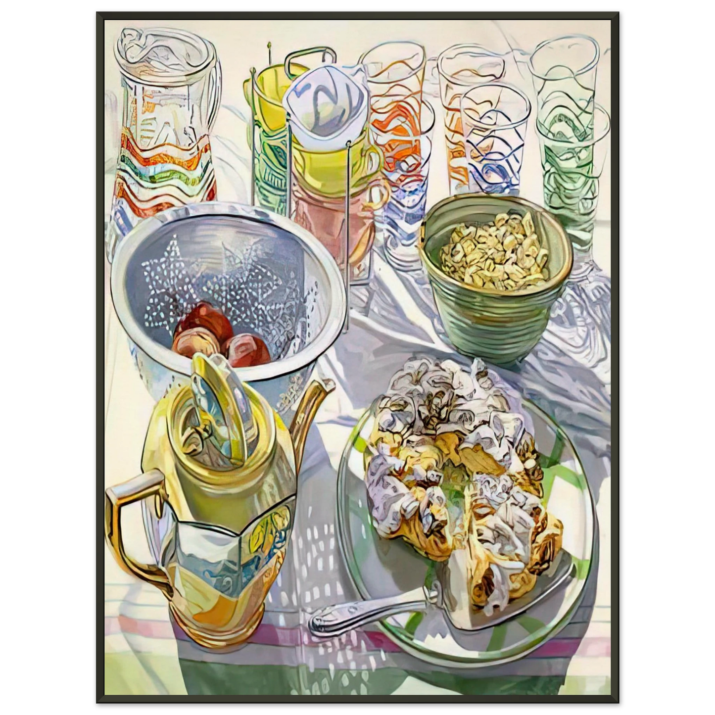 Janet Fish  COFFEE CAKE 2003 Framed Art Print  - Aluminum Frame - 40x50 cm / 16x20 inches