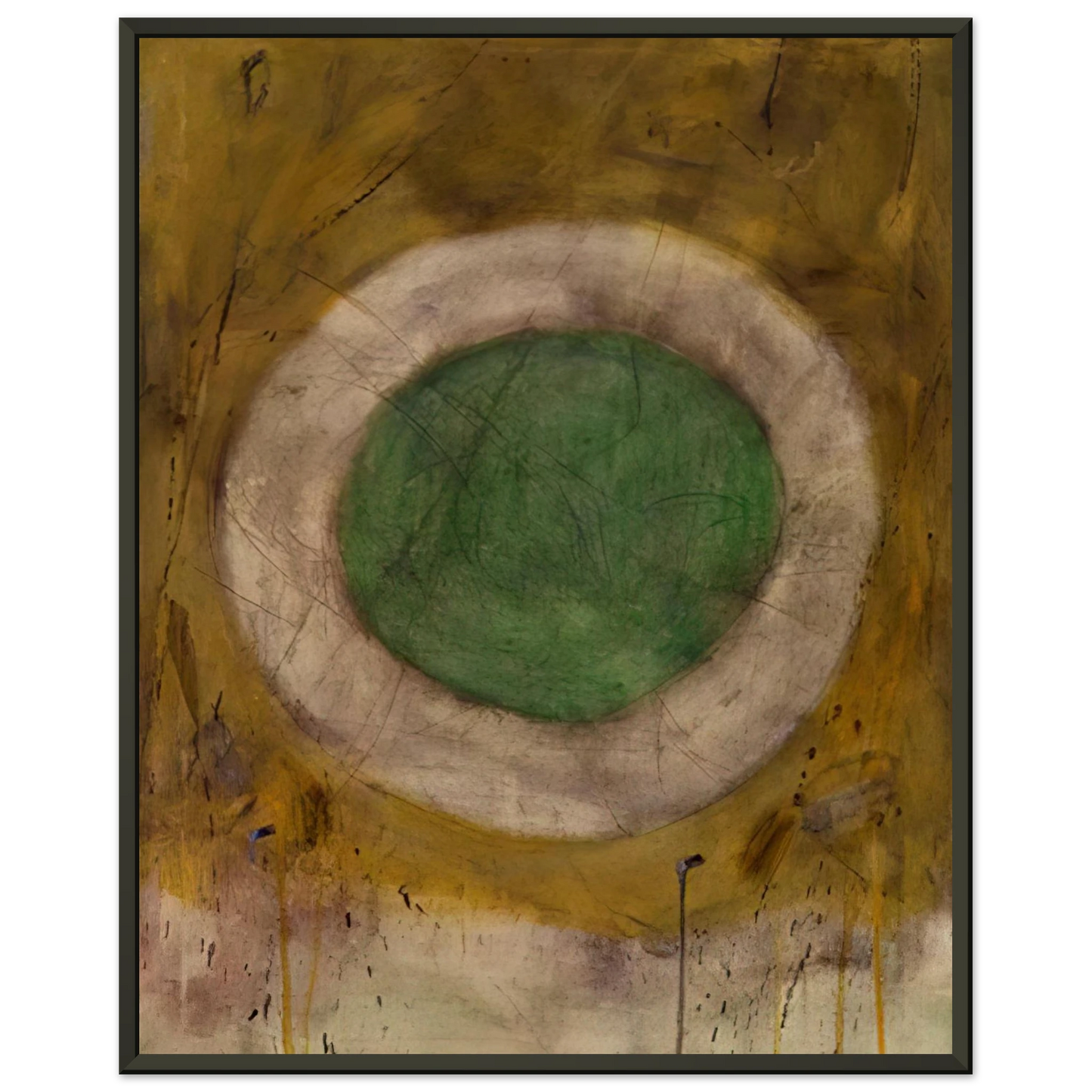 Gene Davis  Green Glow  1958 Framed Art Print  - Aluminum Frame - 40x50 cm / 16x20 inches
