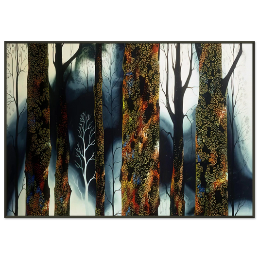 Eyvind Earle  Jewel Trees Framed Art Print  - Aluminum Frame - 21x29.7 cm / 8x12"