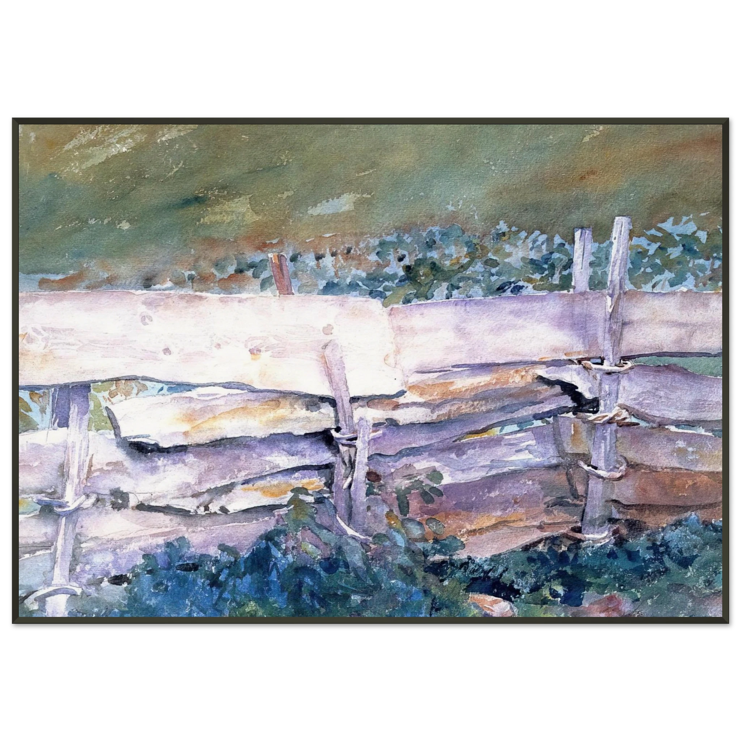 John Singer Sargent  The Fence Framed Art Print  - Aluminum Frame - 21x29.7 cm / 8x12"