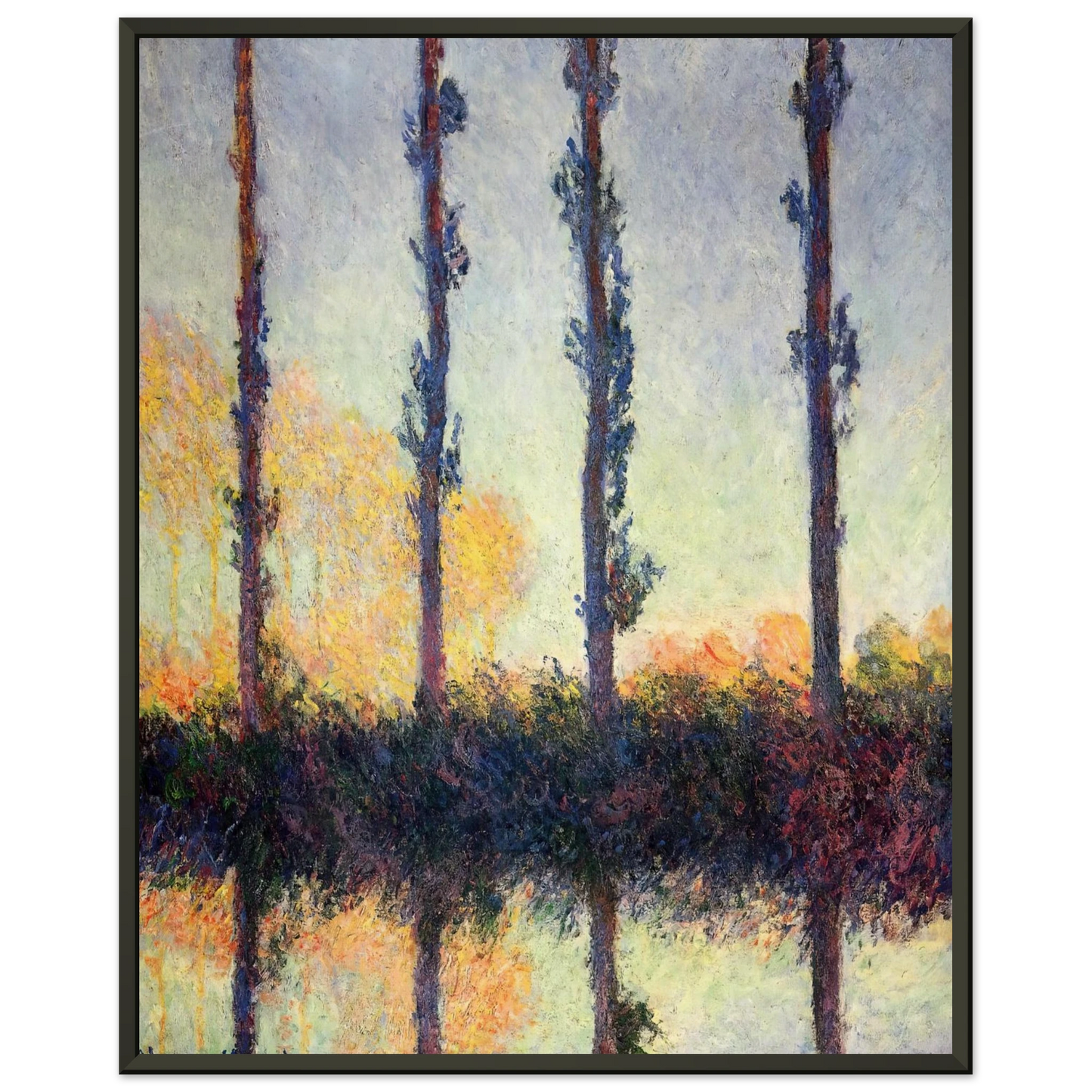 claude monet  Poplars Four Trees Framed Art Print  - Aluminum Frame - 40x50 cm / 16x20 inches