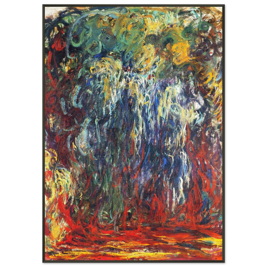 claude monet  Weeping Willow Giverny Framed Art Print  - Aluminum Frame - 21x29.7 cm / 8x12"