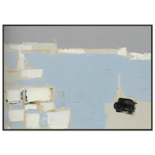 Nicolas de Stael  Marseille under snow  1954 Framed Art Print  - Aluminum Frame - 21x29.7 cm / 8x12"